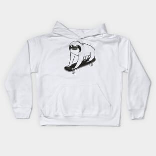 Skateboarding Sloth Kids Hoodie